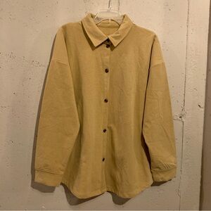 Cuddl Duds Long Sleeve Button Down Shirt Collared Top Soft Cozy Tan Size XL